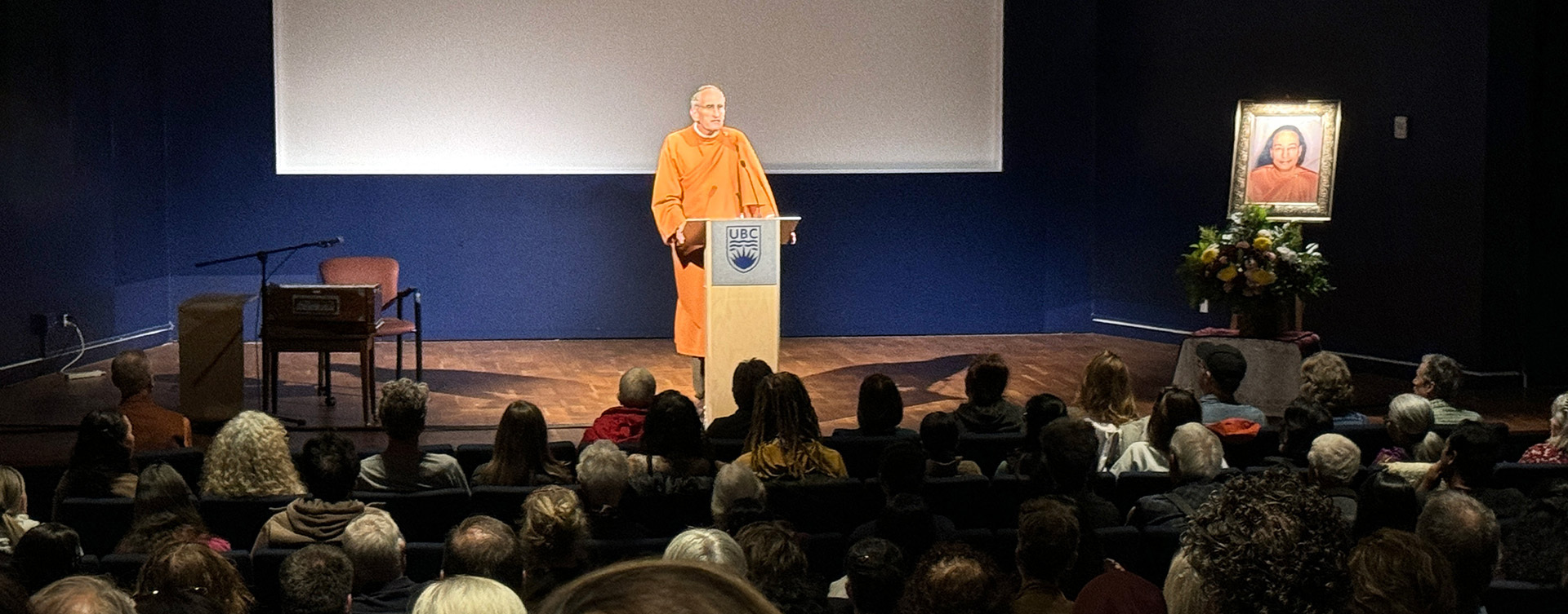 Brother Bhumananda speaking in Vancouver.