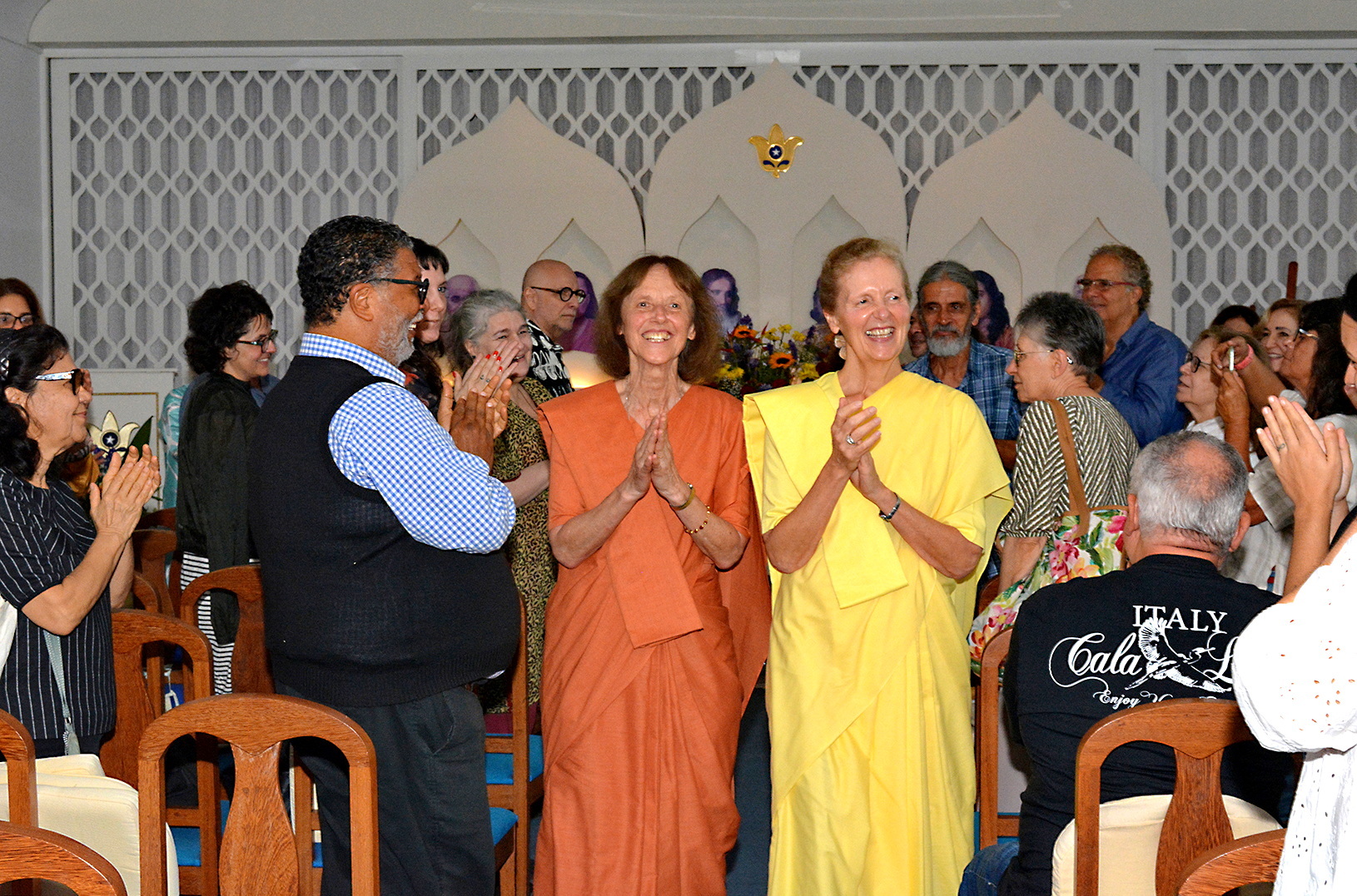 Sister Bhavani and Brahmacharini Sophie after the closing class.