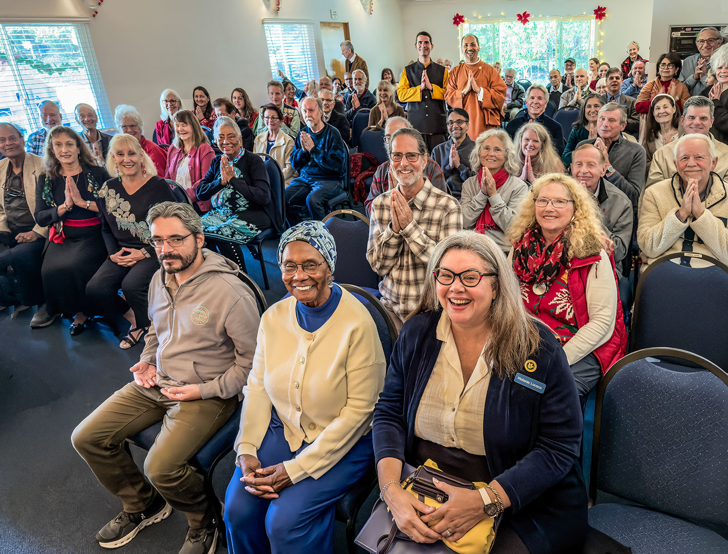 Christmas events at the SRF Center in Escondido, California were conducted by Brother Tyagananda and Brahmachari Marco.