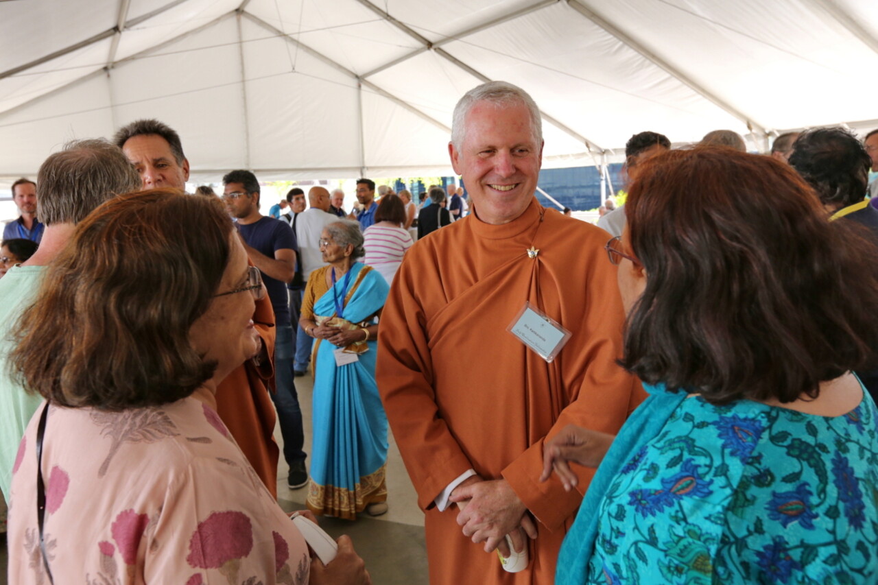 Brother Kartikananda at the Open House